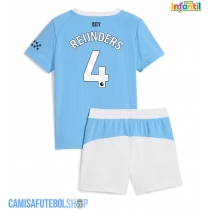 Camisa de time de futebol Manchester City Tijjani Reijnders #4 Replicas 1º Equipamento Infantil 2025-26 Manga Curta (+ Calças curtas)